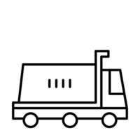Truck with a large container the back outline icon vector