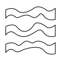A set of four waves on a white backgrounds vector
