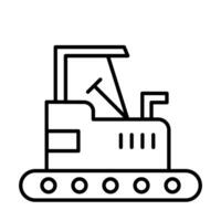 Dozer outline drawing of a bulldozer vector