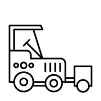 Road grader outline drawing of a bulldozer vector