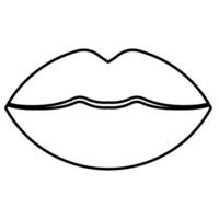Lips outline icon vector