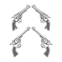 Collection of revolver design illustration vector