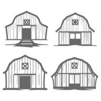 Illustration of a barn set vector