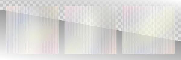Acrylic ribbed glass effect . rectangular frame for transparent plexiglass plate. Glossy pattern of vertical wavy lines. Plastic glowing striped texture of frosted crystal shine panel. vector