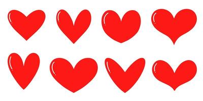 hearts set. Different style and shape. vector