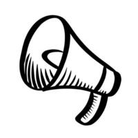 Doodle sketch style of megaphone illustration for concept design. vector