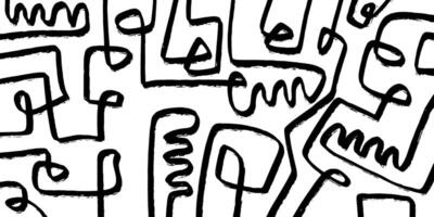 Grunge Ink Scribble Line Texture Artistic Abstract Doodle Design vector