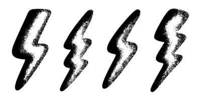 Flash thunderbolt icon set. Lightning thunder symbol collection. vector