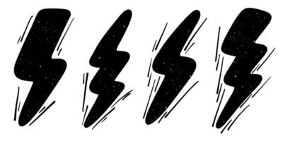 Sketch style electric symbols with a fun and creative look. vector