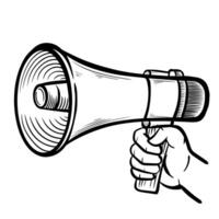 Megaphone loudspeaker icon perfect for representing public speaking, announcements, and protests. vector