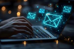 Digital Communication Concept Email Technology and Networking for Modern Business photo