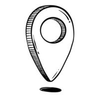 Doodle sketch style of Hand drawn Coordinates Location Point Gps illustration for concept design. vector