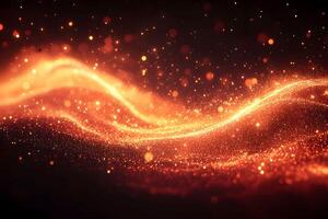 Sparkling Abstract Background with Glowing Orange Particles for Design photo