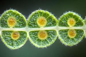 Macro View of Leaf Cells Showcasing Intricate Natural Patterns for Nature Illustration photo