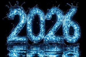 Illuminated 2026 New Year Concept for Celebrations and Designs photo