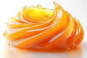 Glowing Swirl of Golden Honey - Close-Up of Sweet and Viscous Texture photo