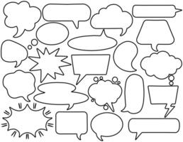 Hand Drawn and Customizable Speech Bubble Doodles Collection vector