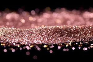 Glittering Abstract Gold and Pink Bokeh Background for Festive Design and Creativity photo