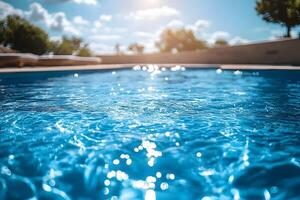 Serene Summer Poolside Reflection for Relaxation and Vacation Design photo