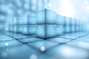 Futuristic Data Storage Abstract Digital Cube Matrix for Technology Design photo