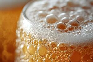 Close-Up of Bubbles in Refreshing Carbonated Beverage for Advertising and Design photo