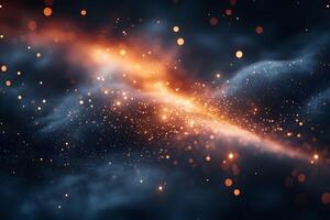 Abstract Cosmic Flow with Glowing Particles - Digital Art for Sci-Fi Designs photo