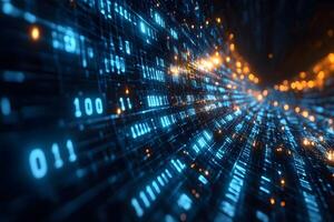 Futuristic Data Stream Digital Technology and Networking Concept photo