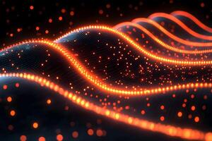 Dynamic Glowing Wave of Lights - Abstract Technology Background for Digital Designs photo
