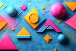 Abstract Geometric Patterns with Vibrant Colors on Textured Background for Design Art photo