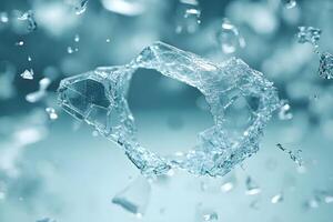 Abstract Ice Fragments Floating in Air - Winter Concept for Design Projects photo