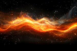 Abstract Fiery Wave with Sparkling Elements for Futuristic Design and Backgrounds photo