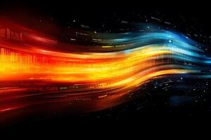 Dynamic Abstract Light Streaks in Motion - Technology and Data Flow Concept photo