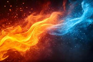 Dynamic Fire and Water Elements in Abstract Motion for Design photo