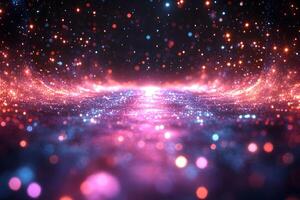 Abstract Cosmic Lightscape with Colorful Bokeh for Design and Background Use photo