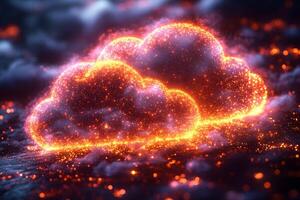 Fiery Glowing Clouds with Sparkling Light Effects for Abstract Design photo