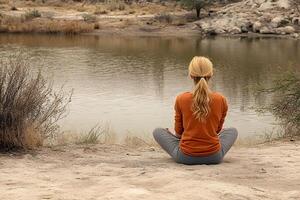 Solitude by the Lake Tranquil Meditation Retreat in Nature for Inner Peace and Reflection photo
