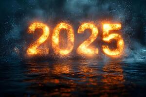 Fiery 2025 Burning in Intense Water Splash for Dynamic Design Concepts photo