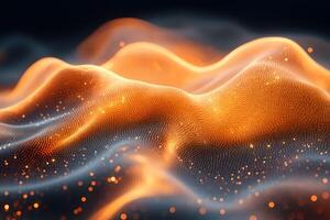 Futuristic Abstract Digital Wave with Glowing Particles for Tech Design photo