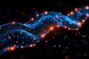 Futuristic Abstract Digital Wave with Glowing Elements for Technology Design photo