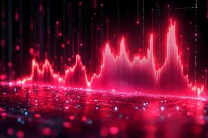 Futuristic Abstract Data Visualization with Neon Red Light Effects for Tech Design photo
