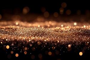 Golden Glitter Bokeh Background for Festive Event Design and Elegance photo