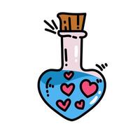 A bottle with hearts in it and a heart shape vector