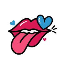 The tongue is a heart shape and has a tongue vector