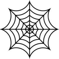 Minimalist Spiderweb Illustration, Symmetrical Web Design, Black and White Outline Art vector