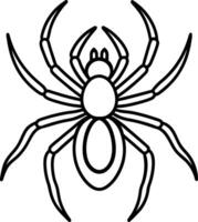 Spider Outlines with Eight Legs isolated on White Background, Arachnid vector