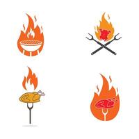 BBQ icon illustration design vector