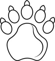 Minimalist Outline of Animal Paw Print Isolated on White Background Simple Design vector