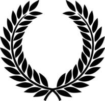 Laurel Wreath Silhouette, Round Made of Leaves, Black Branch Circle Element vector