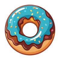 Delicious Donut Design - Colorful Frosted Donut with Sprinkles vector