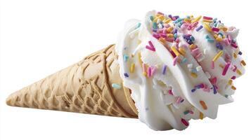 Ice Cream Cone With Sprinkles for Summer Dessert Promotions photo